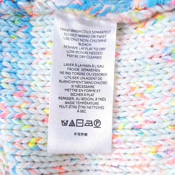 Anthropologie White Pastel Fleck Sweater with Hot Pink Palm Trees size 1X - Picture 12 of 12